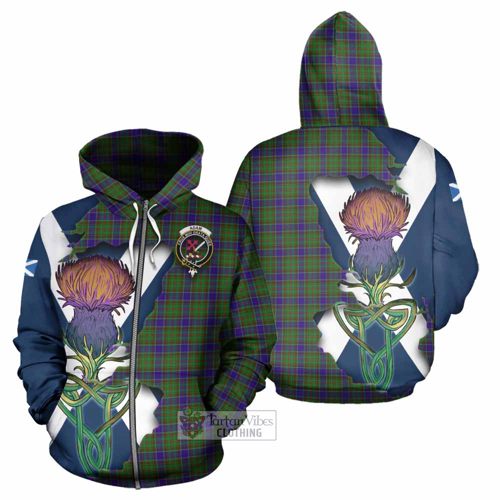 Tartan Vibes Clothing Adam Tartan Family Crest Hoodie Scottish Thistle Celtic Inspired