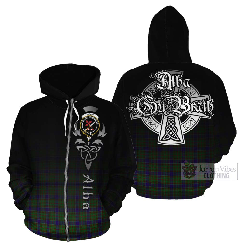 Adam Tartan Cotton Hoodie Featuring Alba Gu Brath Family Crest Celtic Inspired - Tartan Vibes Clothing