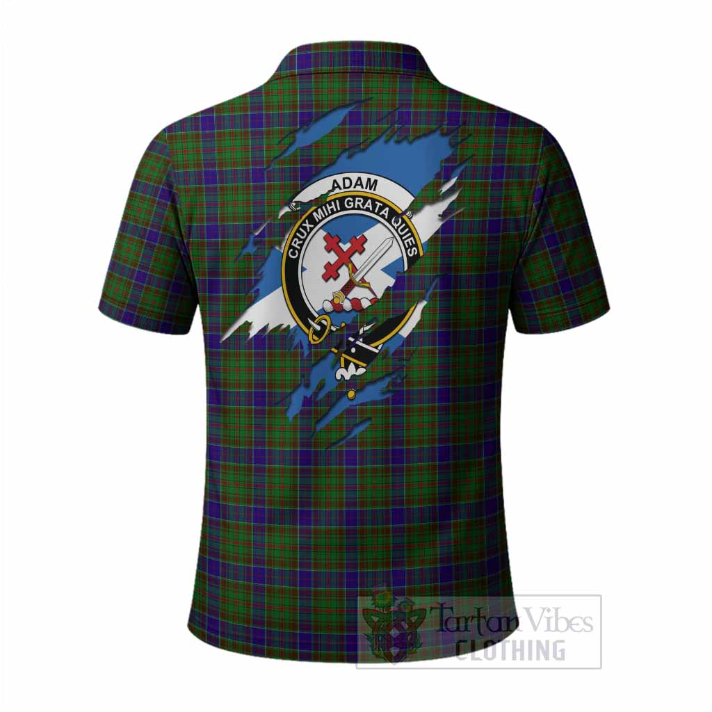 Adam Clan Crest In Me Tartan Polo Shirt Scotland Flag Style