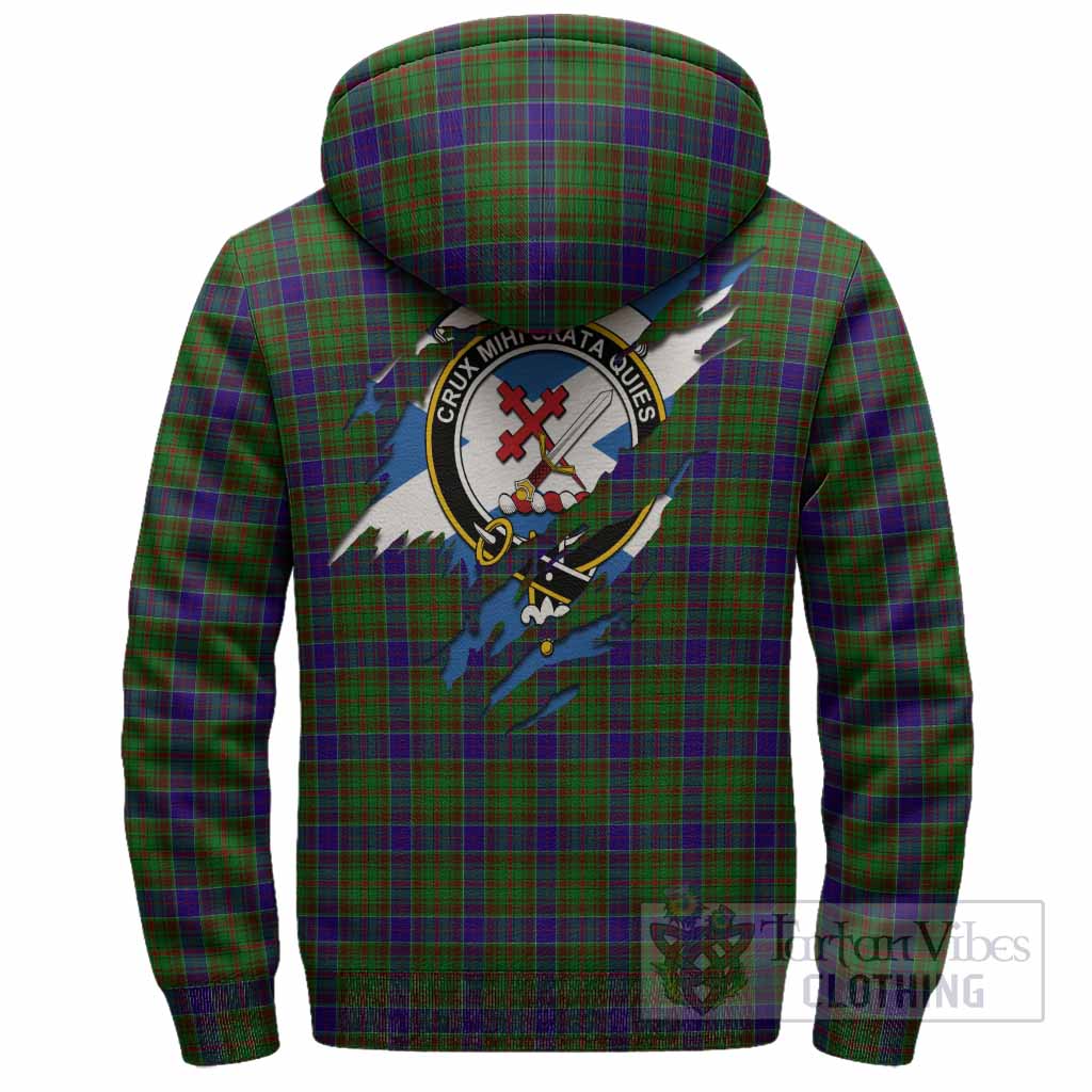 Adam Clan Crest In Me Tartan Sherpa Hoodie Scotland Flag Style