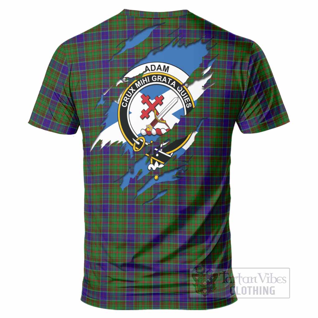 Adam Clan Crest In Me Tartan T-Shirt Scotland Flag Style