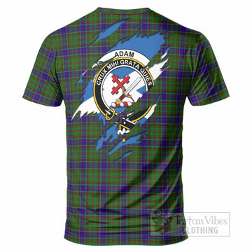Adam Clan Crest In Me Tartan T-Shirt Scotland Flag Style