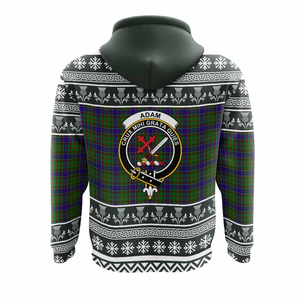Adam Clan Tartan Christmas Hoodie with Family Crest - Tartan Vibes Clothing