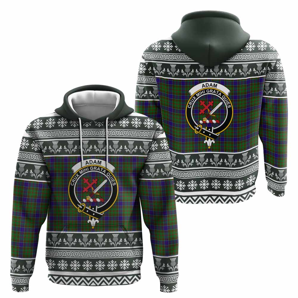 Adam Clan Tartan Christmas Hoodie with Family Crest - Tartan Vibes Clothing