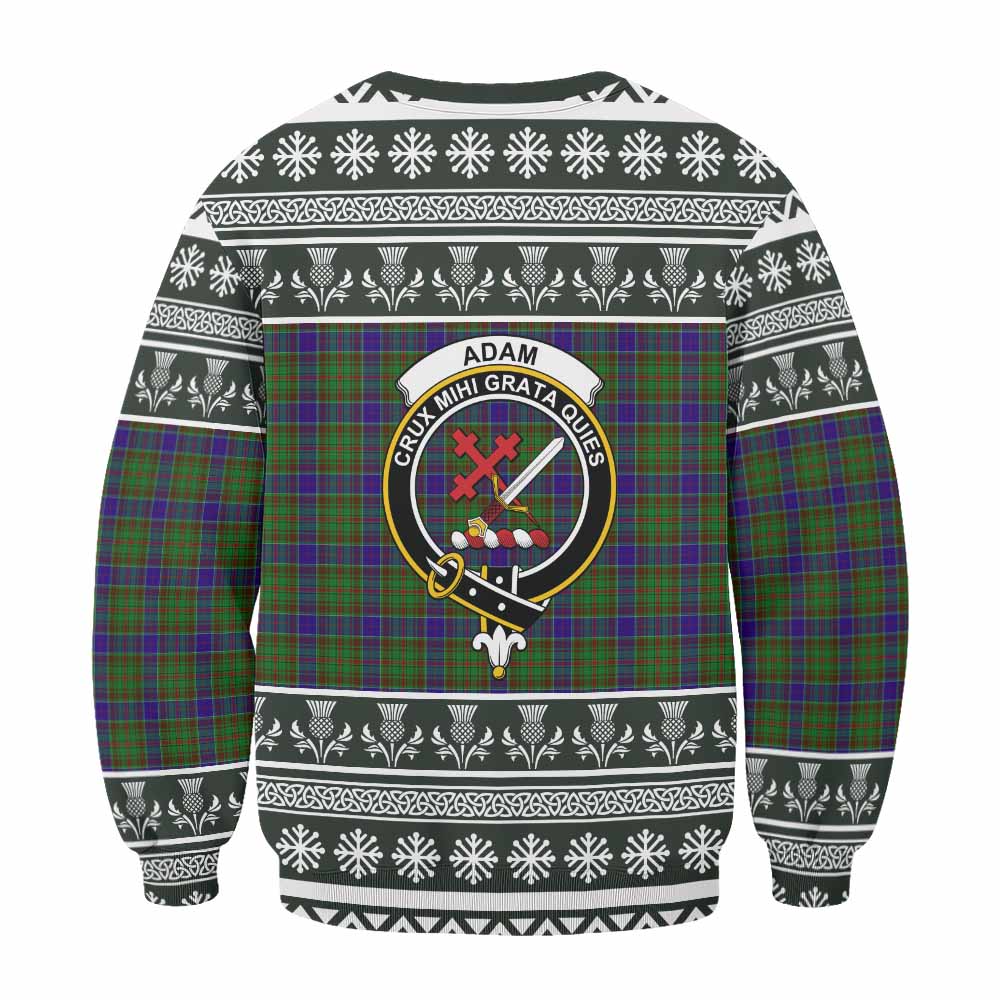 Adam Clan Tartan Christmas Sweatshirt with Family Crest - Tartan Vibes Clothing