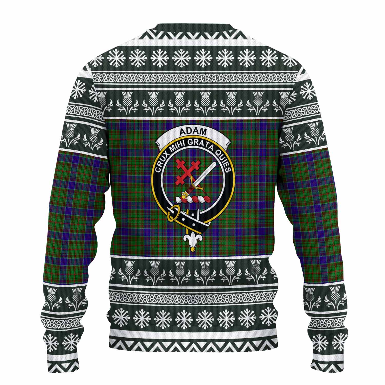Adam Clan Tartan Christmas Ugly Sweater with Family Crest - Tartan Vibes Clothing