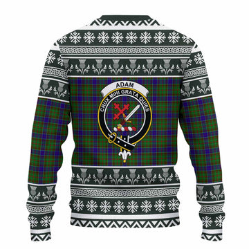 Adam Clan Tartan Christmas Ugly Sweater with Family Crest