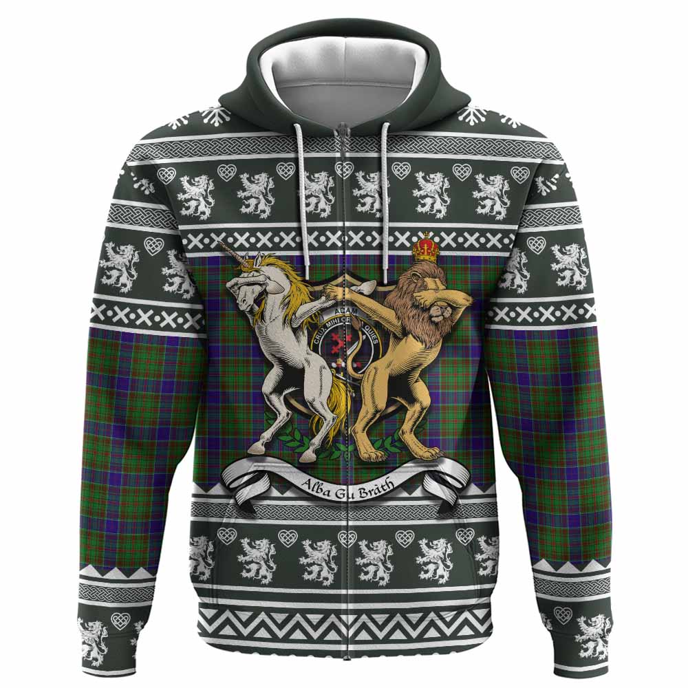 Adam Clan Tartan Crest Christmas Hoodie Coat of Arms Funny Style - Tartan Vibes Clothing