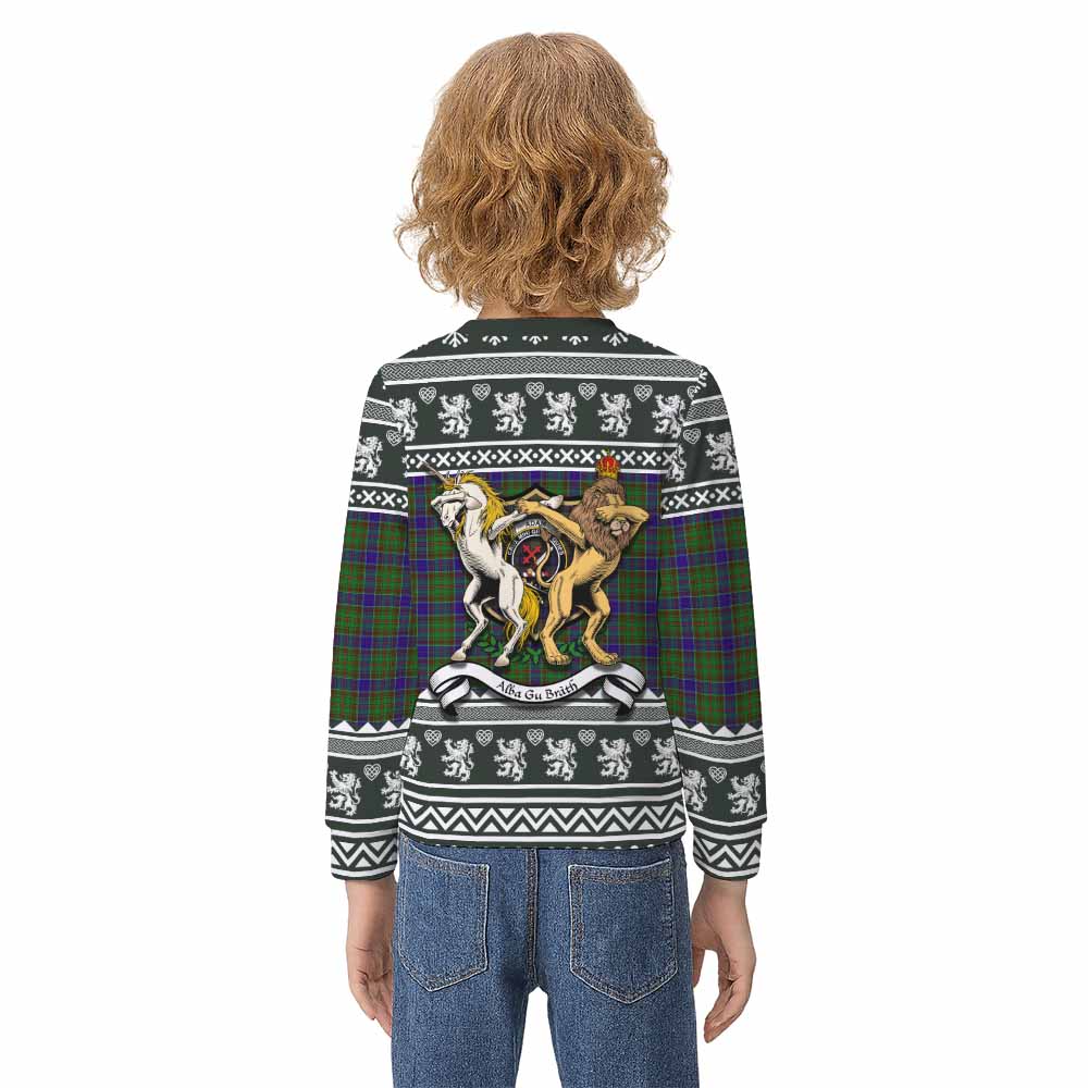 Adam Clan Tartan Crest Christmas Kid Ugly Sweatshirt Coat of Arms Funny Style - Tartan Vibes Clothing