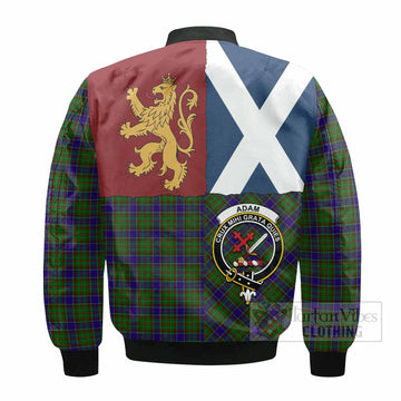 Adam Crest Tartan Bomber Jacket with Lion Rampant Saltire Style