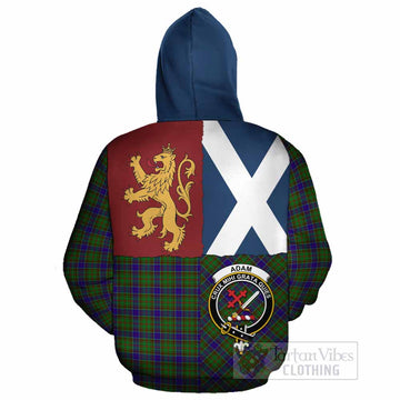 Adam Crest Tartan Cotton Hoodie with Lion Rampant Saltire Style