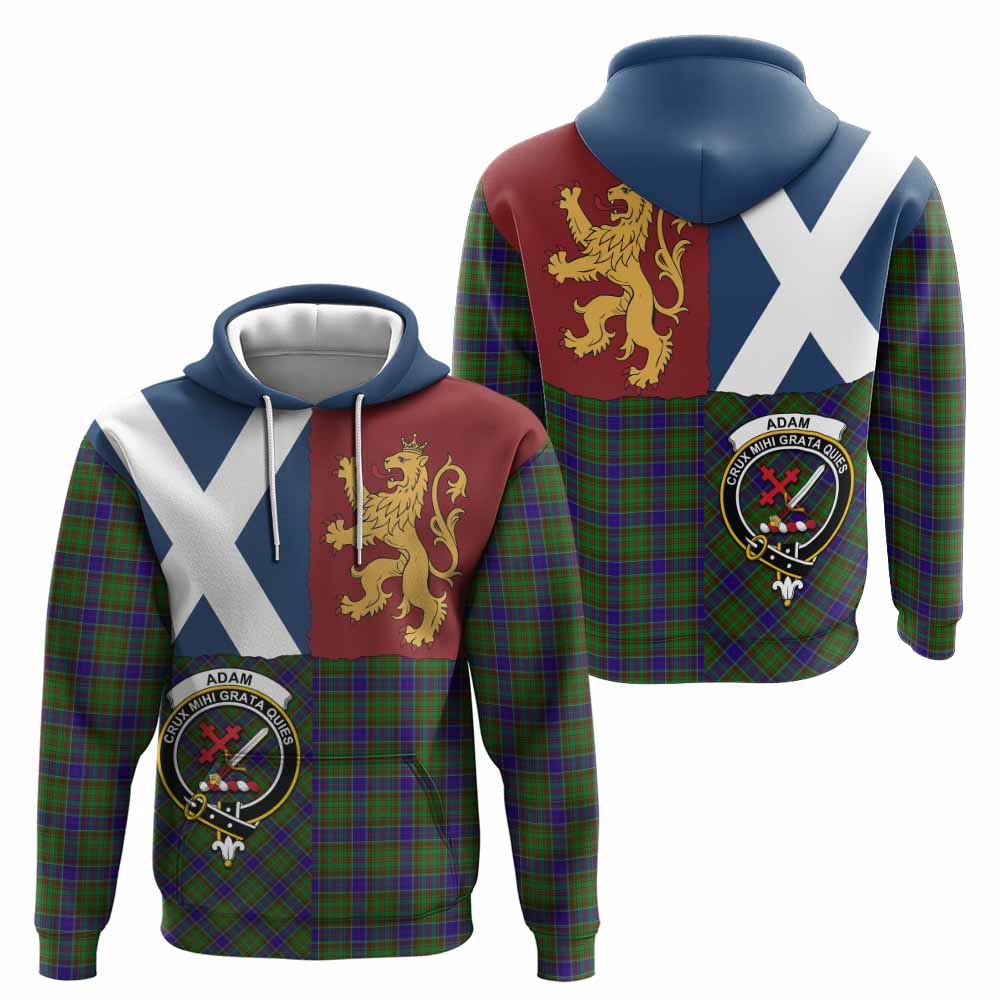 Adam Crest Tartan Hoodie with Lion Rampant Saltire Style