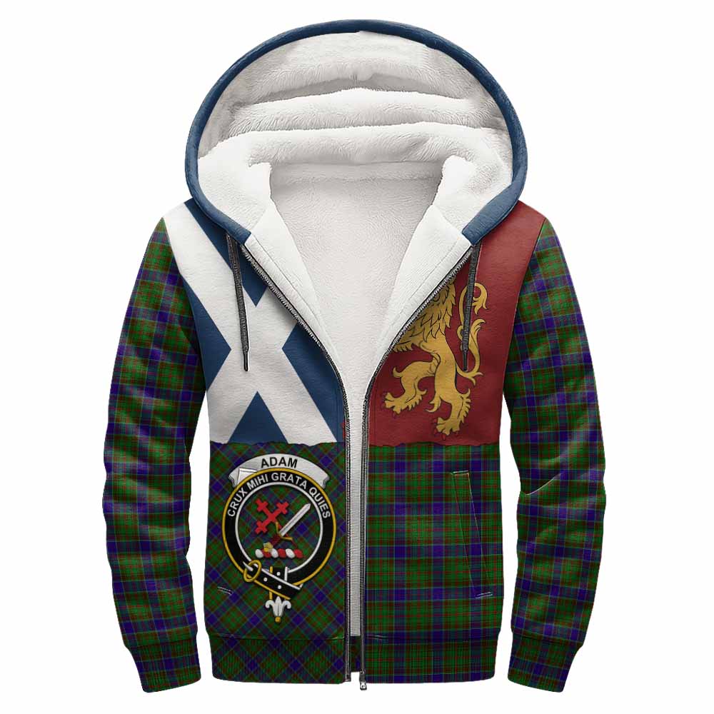 Adam Crest Tartan Sherpa Hoodie with Lion Rampant Saltire Style