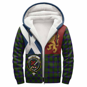 Adam Crest Tartan Sherpa Hoodie with Lion Rampant Saltire Style