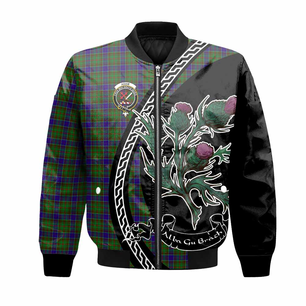 Adam Family Crest Tartan Bomber Jacket Alba Thistle Inspired - Tartan Vibes Clothing