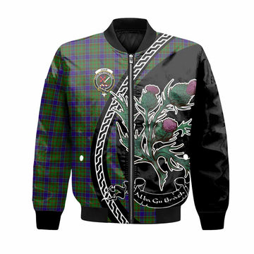 Adam Family Crest Tartan Bomber Jacket Alba Thistle Inspired