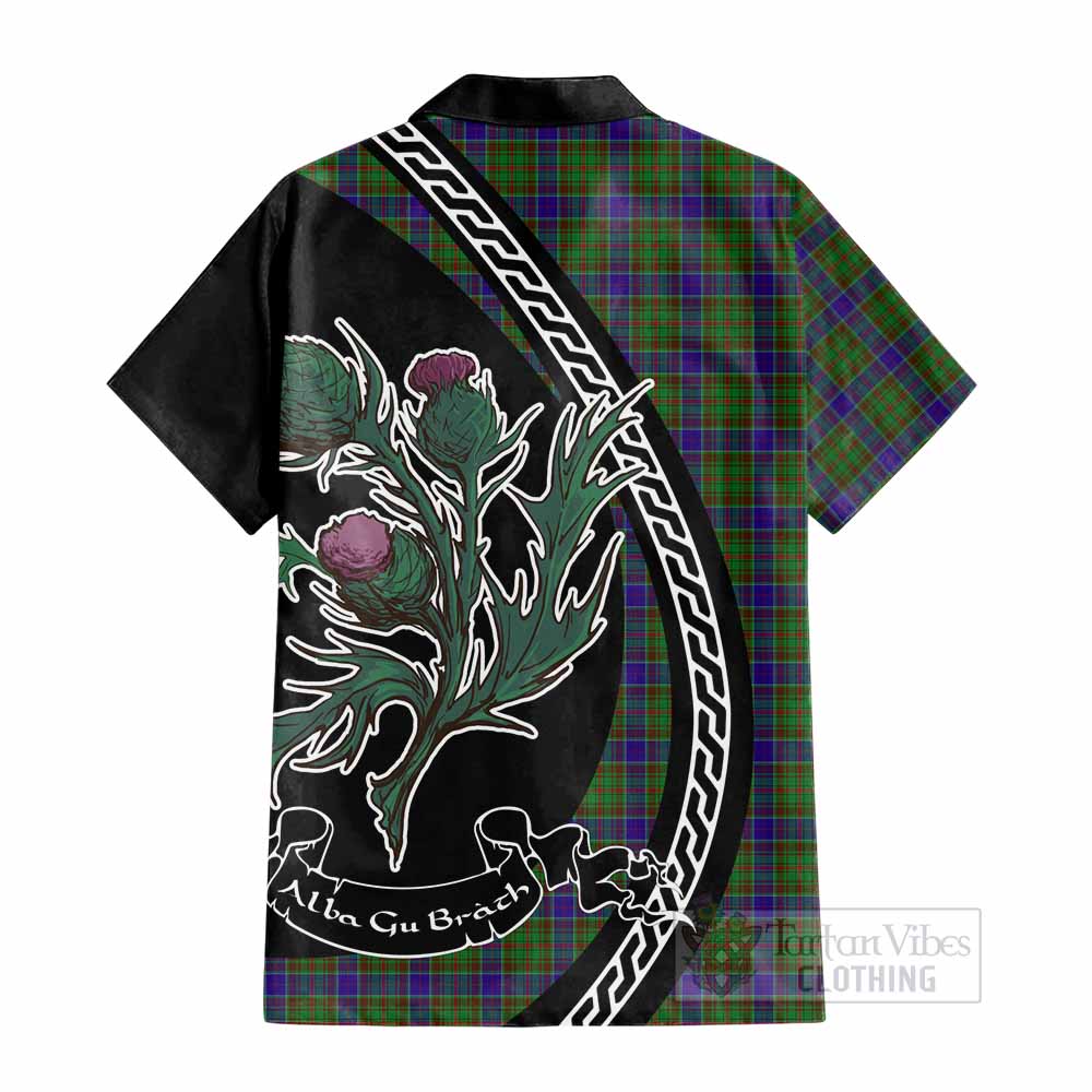 Adam Family Crest Tartan Cotton Hawaiian Shirt Alba Thistle Inspired - Tartan Vibes Clothing