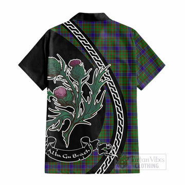 Adam Family Crest Tartan Cotton Hawaiian Shirt Alba Thistle Inspired