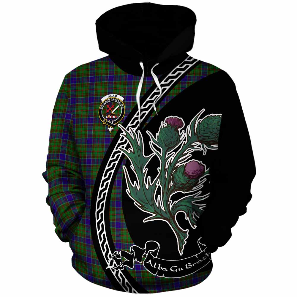 Adam Family Crest Tartan Cotton Hoodie Alba Thistle Inspired - Tartan Vibes Clothing