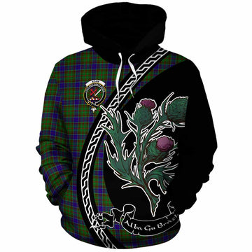 Adam Family Crest Tartan Cotton Hoodie Alba Thistle Inspired