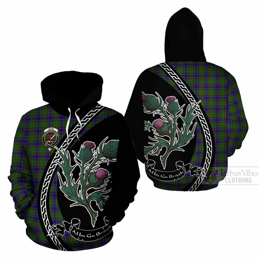 Adam Family Crest Tartan Cotton Hoodie Alba Thistle Inspired - Tartan Vibes Clothing