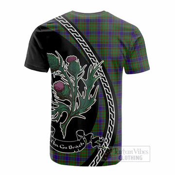 Adam Family Crest Tartan Cotton T-shirt Alba Thistle Inspired