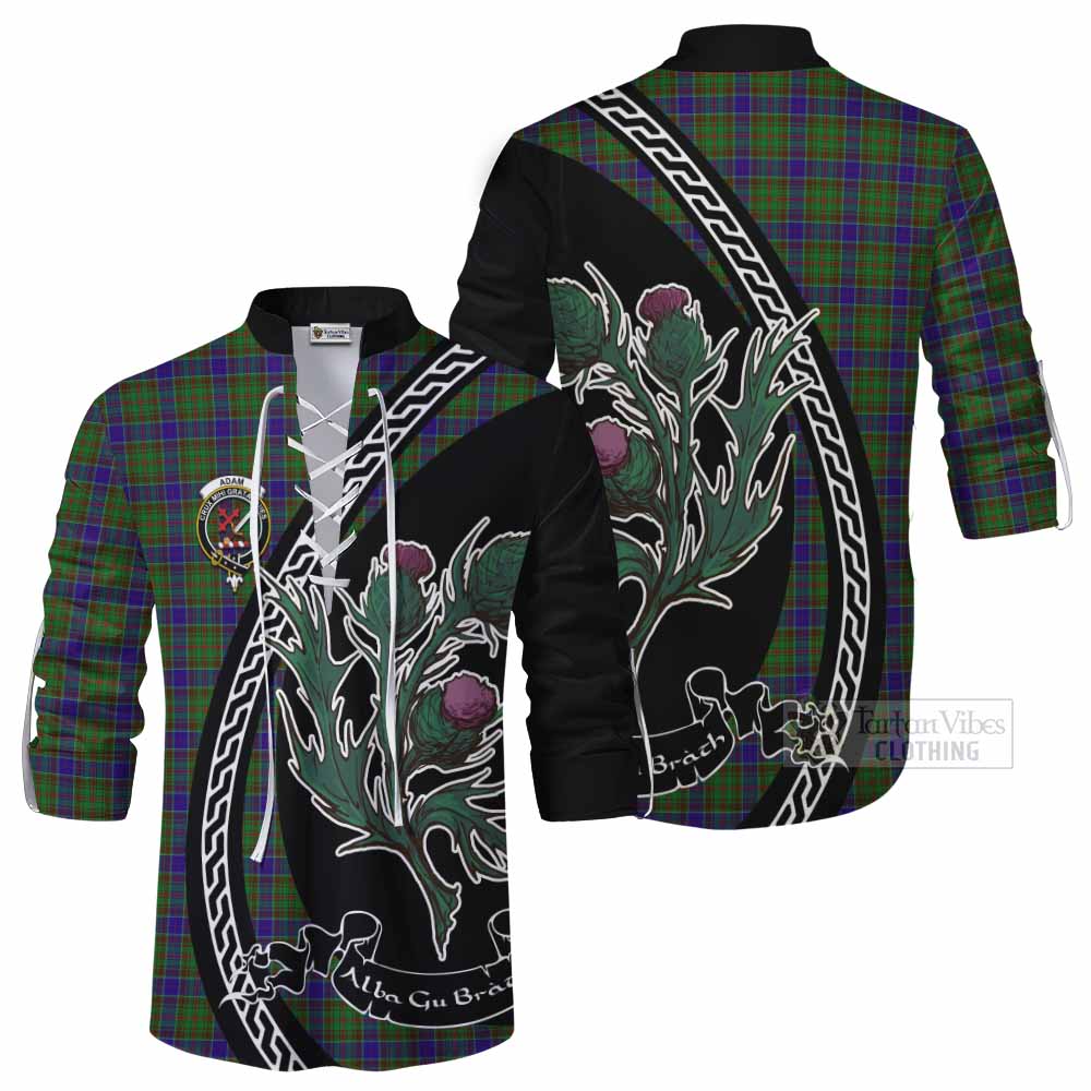 Adam Family Crest Tartan Ghillie Shirt Alba Thistle Inspired - Tartan Vibes Clothing