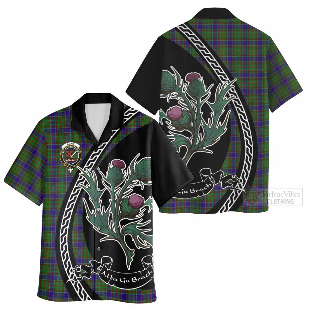 Adam Family Crest Tartan Hawaiian Shirt Alba Thistle Inspired - Tartan Vibes Clothing