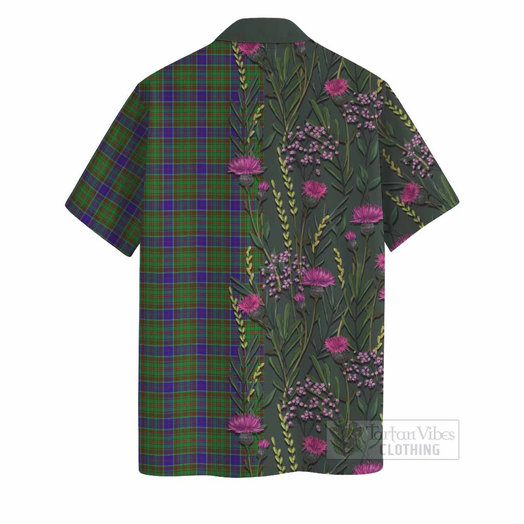 Adam Family Crest Tartan Hawaiian Shirt Scottish Thistle Flower Pattern Half Style - Tartan Vibes Clothing