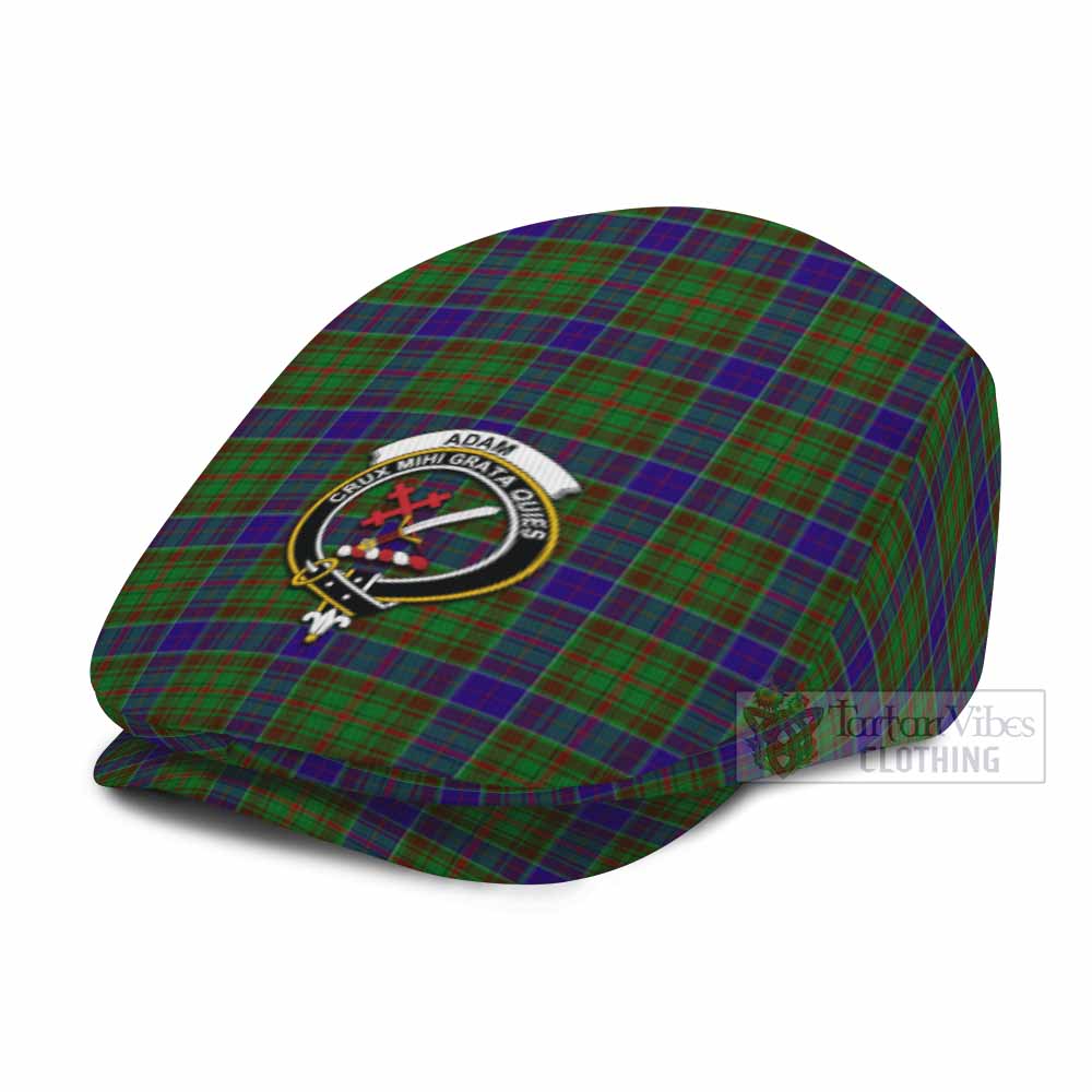 Adam Family Crest Tartan Jeff Cap, Tartan Flat Cap