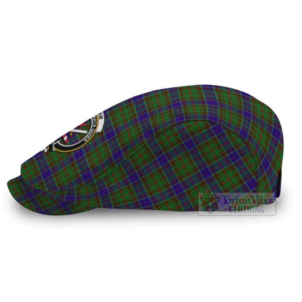 Adam Family Crest Tartan Jeff Cap, Tartan Flat Cap