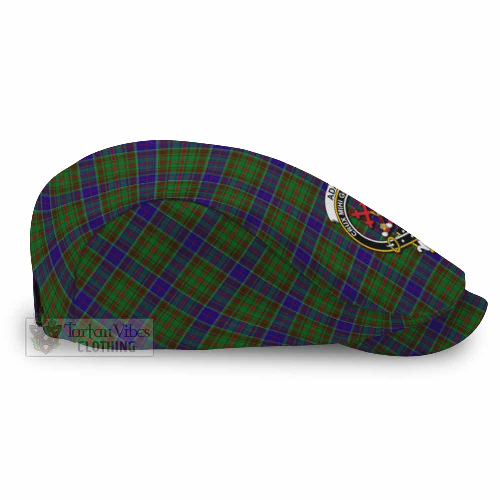 Adam Family Crest Tartan Jeff Cap, Tartan Flat Cap