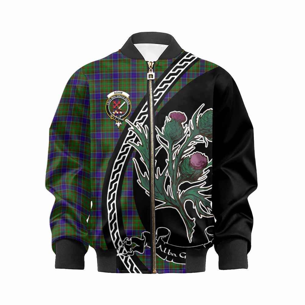 Adam Family Crest Tartan Kid Bomber Jacket Alba Thistle Inspired - Tartan Vibes Clothing