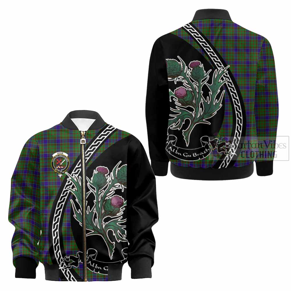 Adam Family Crest Tartan Kid Bomber Jacket Alba Thistle Inspired - Tartan Vibes Clothing