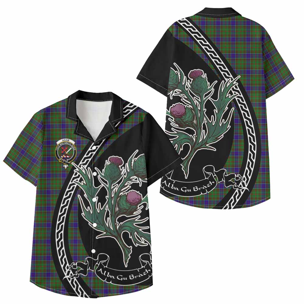 Adam Family Crest Tartan Kid Hawaiian Shirt Alba Thistle Inspired - Tartan Vibes Clothing