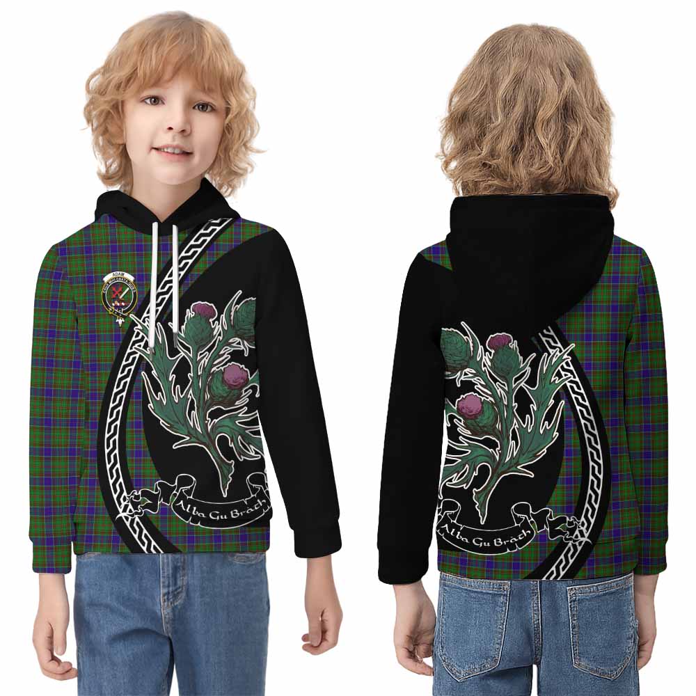 Adam Family Crest Tartan Kid Hoodie Alba Thistle Inspired - Tartan Vibes Clothing