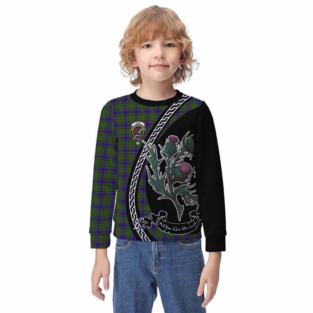 Adam Family Crest Tartan Kid Knitted Sweatshirt Alba Thistle Inspired - Tartan Vibes Clothing
