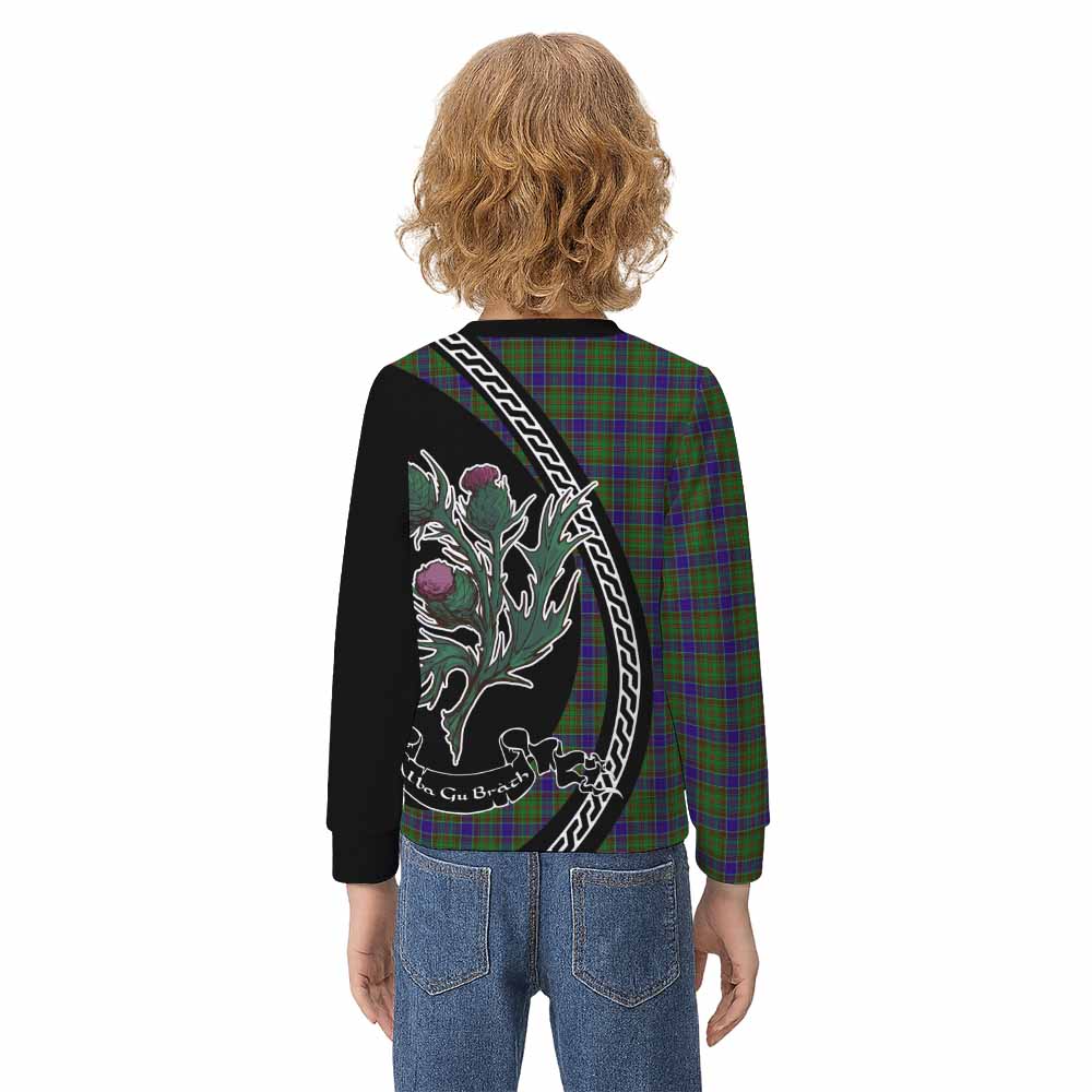Adam Family Crest Tartan Kid Knitted Sweatshirt Alba Thistle Inspired - Tartan Vibes Clothing