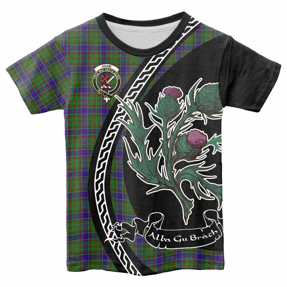Adam Family Crest Tartan Kid T-shirt Alba Thistle Inspired - Tartan Vibes Clothing