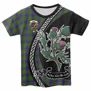 Adam Family Crest Tartan Kid T-shirt Alba Thistle Inspired - Tartan Vibes Clothing