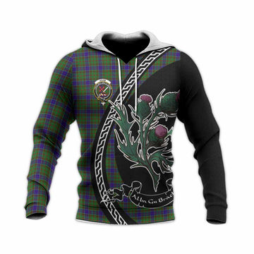 Adam Family Crest Tartan Knitted Hoodie Alba Thistle Inspired