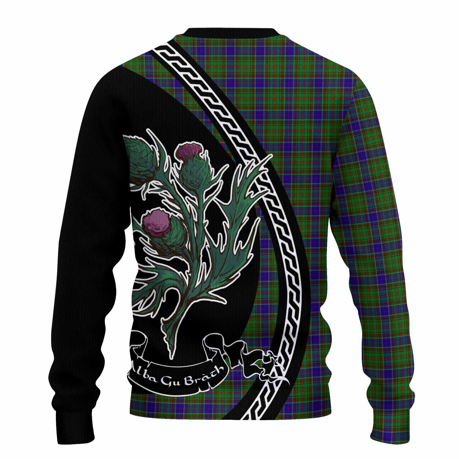Adam Family Crest Tartan Knitted Sweater Alba Thistle Inspired - Tartan Vibes Clothing