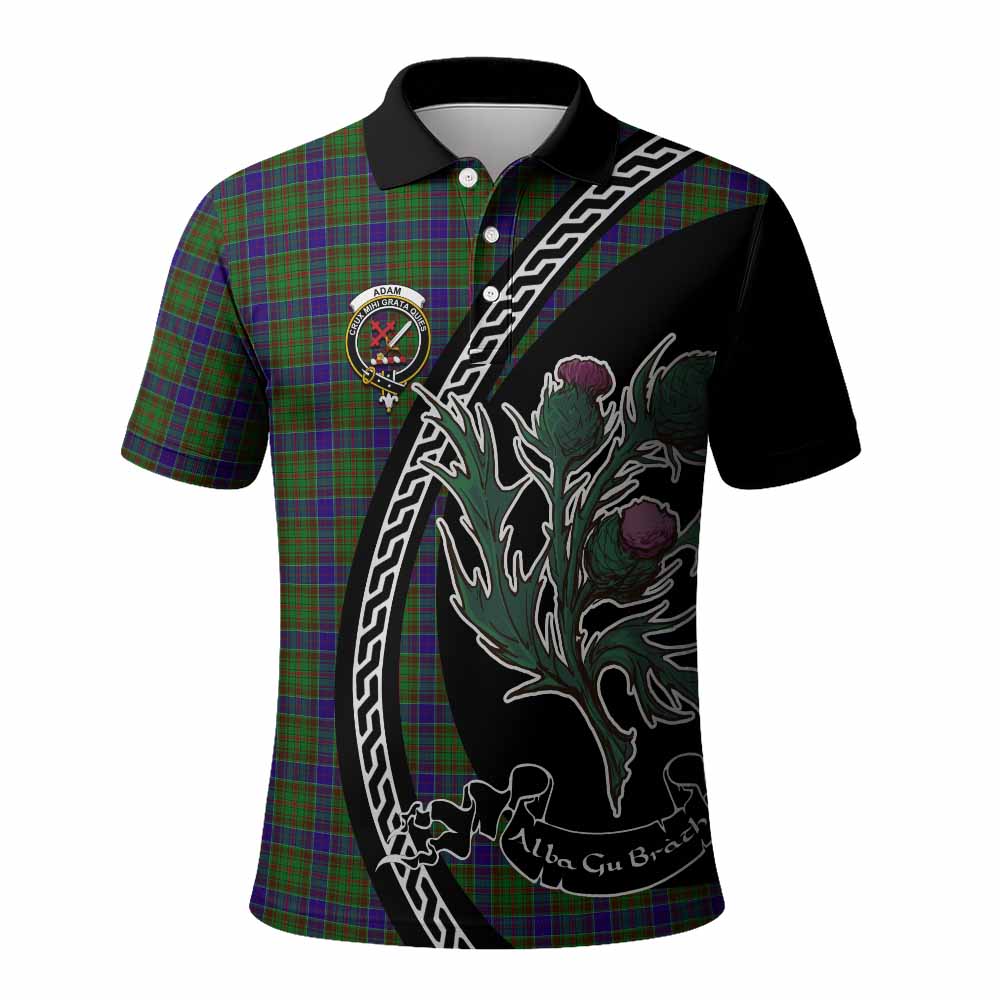 Adam Family Crest Tartan Polo Shirt Alba Thistle Inspired - Tartan Vibes Clothing