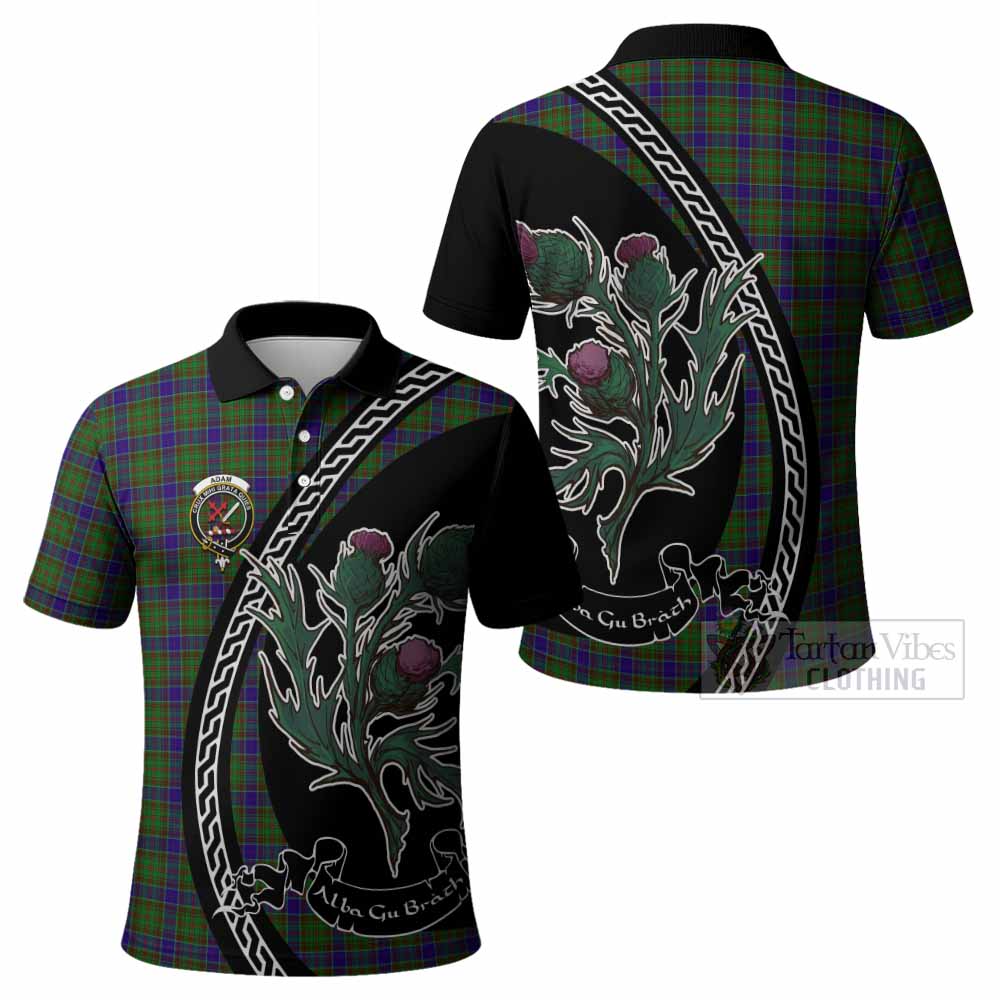 Adam Family Crest Tartan Polo Shirt Alba Thistle Inspired - Tartan Vibes Clothing
