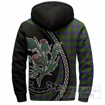 Adam Family Crest Tartan Sherpa Hoodie Alba Thistle Inspired