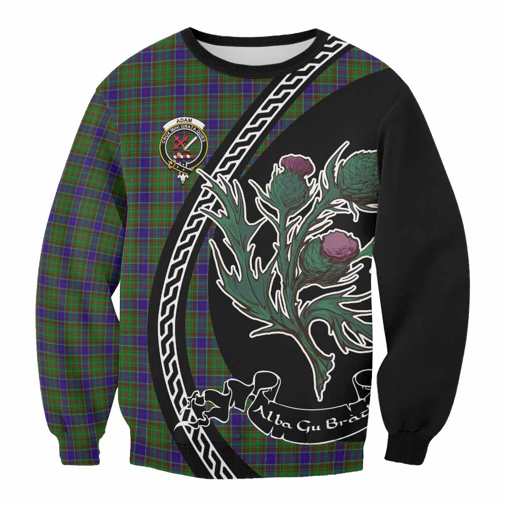 Adam Family Crest Tartan Sweatshirt Alba Thistle Inspired - Tartan Vibes Clothing