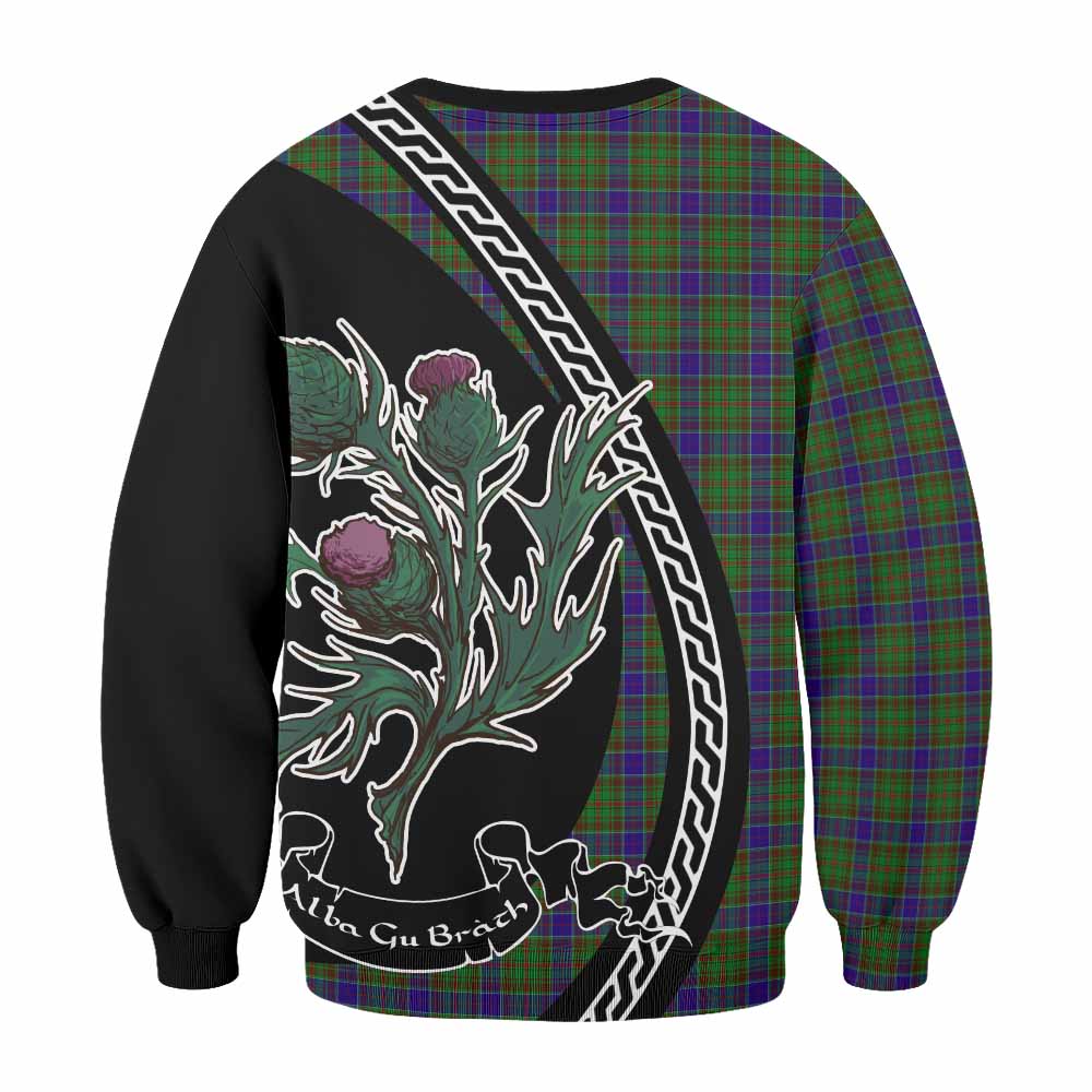 Adam Family Crest Tartan Sweatshirt Alba Thistle Inspired - Tartan Vibes Clothing