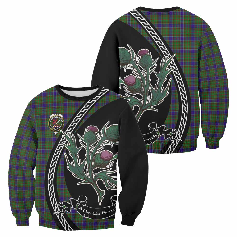Adam Family Crest Tartan Sweatshirt Alba Thistle Inspired - Tartan Vibes Clothing