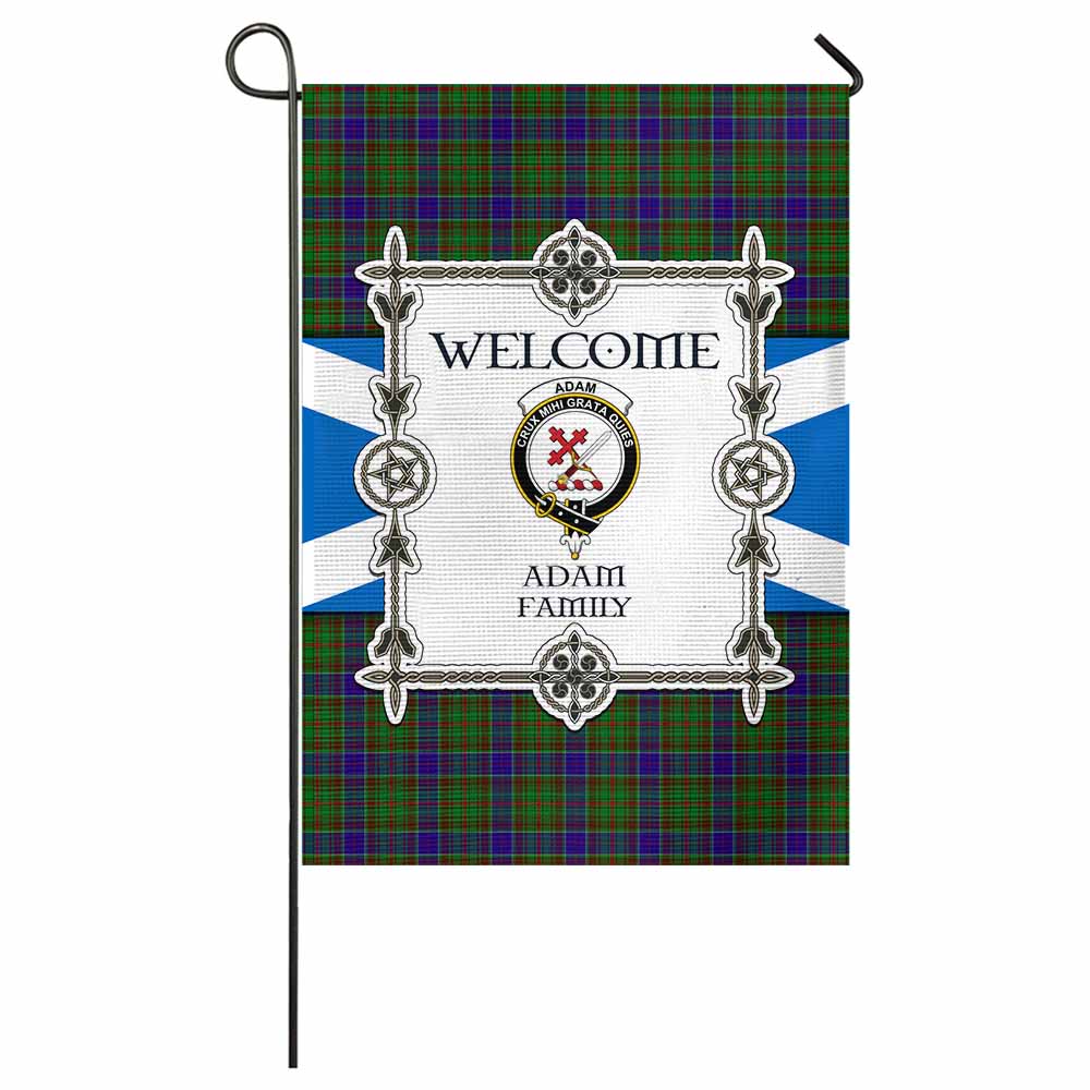 Adam Family Crest Tartan Welcome Garden Flag Saltire Harmony Style - Tartan Vibes Clothing