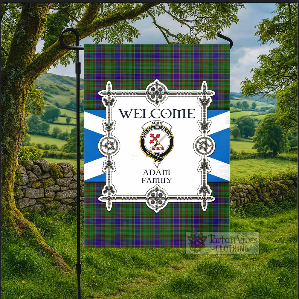Adam Family Crest Tartan Welcome Garden Flag Saltire Harmony Style - Tartan Vibes Clothing